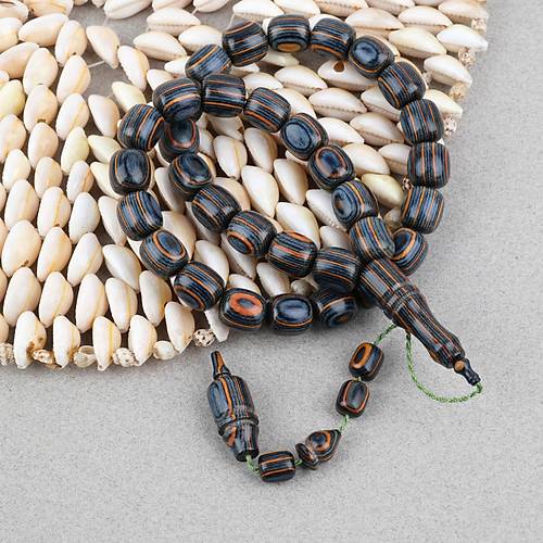 Kafur A�ac� Kaps�l Kesim 11x12mm Tesbih - Mavi Turuncu