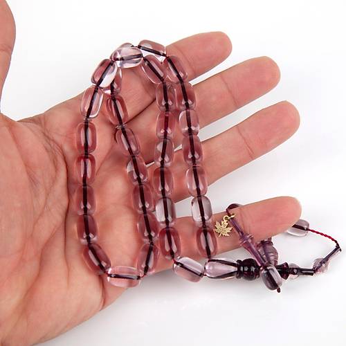 Ate Kehribar Frnl mame Kapsl Kesim 8x13mm Tesbih - effaf