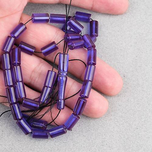 S�kma Kehribar Kesme Kesim 6x10mm Tesbih P�sk�ls�z Koyu Mavi