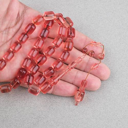 Alman Katalin Usta ��i Kaps�l Kesim 9x11.5mm Tesbih -�effaf G�l Kurusu