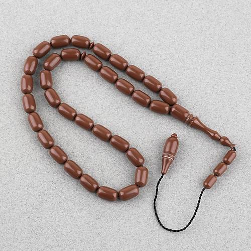 Eski Bowling Topu Obje Kaps�l Kesim 7x11mm Tebih -Kahverengi