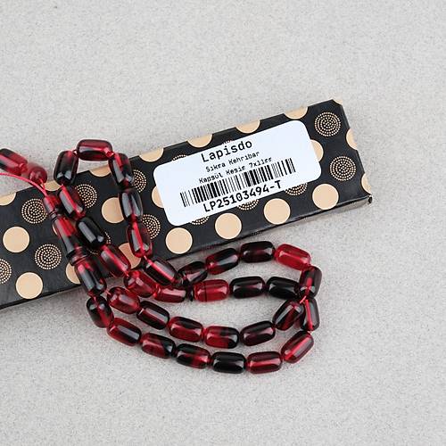 S�kma Kehribar Kaps�l Kesim 7x11mm Tesbih P�sk�ls�z