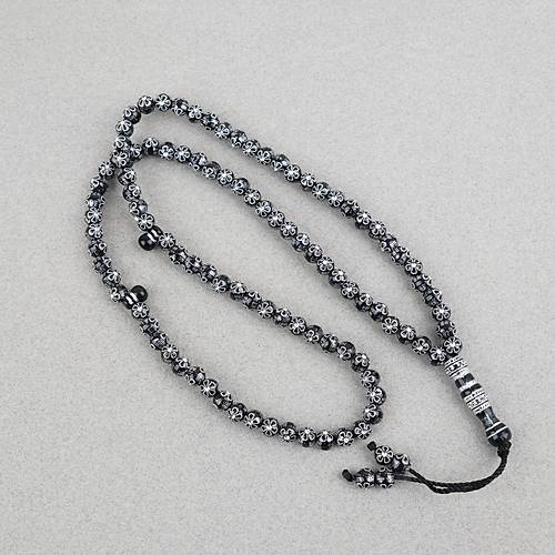 Hac Umre Hediyelik Ta�l� 99luk 7mm Tesbih - Siyah