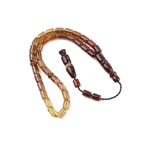Sumatra Kaya Damla Kehribar Kapsl Kesim 8.5x12mm Tesbih