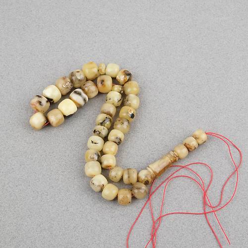 Damla Kehribar Tekerlek Kesim 12x11mm Tesbih