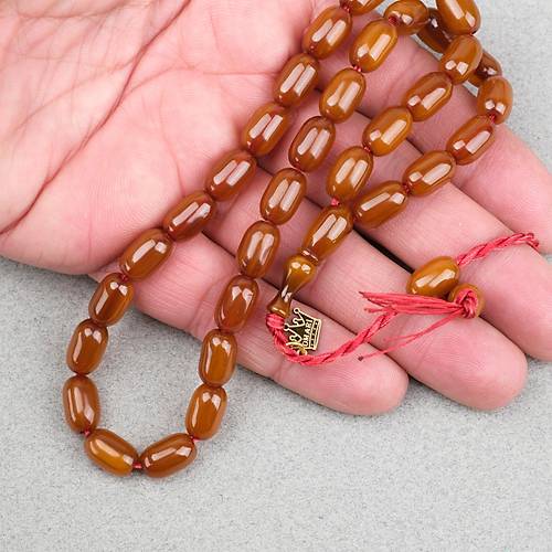 Omari S�kma Kehribar Kaps�l Kesim Oturtma �mameli Sistemli 7x12mm Tesbih