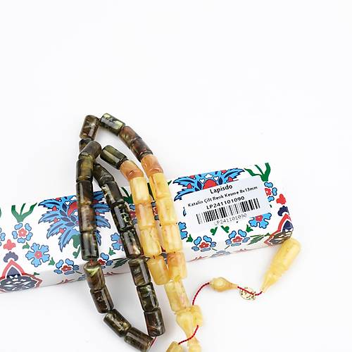 Katalin Dinlenmi� �ift Renk Usta ��i �mzal� Yumu�ak Kesme Kesim 8x13mm Tesbih