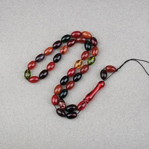 S�kma Kehribar Beyzi Kesim 7x11mm Tesbih- Bonibon