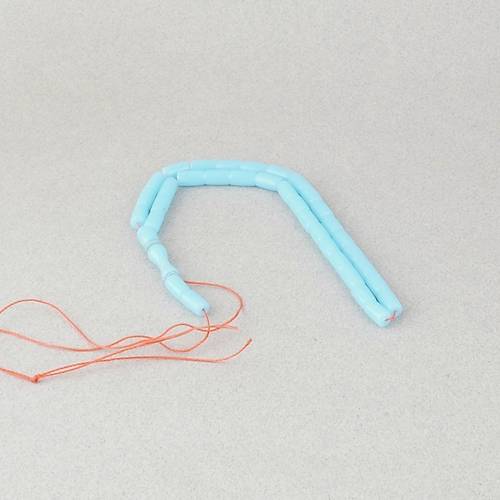 U�ak Cam� Kesme Kesim 6x10mm Tesbih P�sk�ls�z Turkuaz