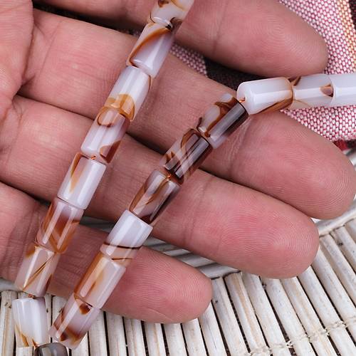 Arizona Katalin Alpaka P�sk�l Kesme Kesim 7x10mm Tesbih- Kahverengi