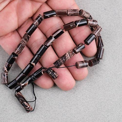 S�kma Kehribar Kesme Kesim 6x10mm Tesbih P�sk�ls�z Krem Kahverengi