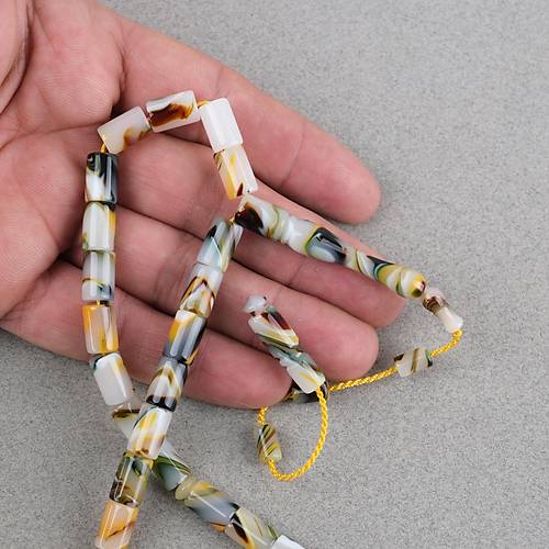 Arizona Katalin Sistemli  Kesme Kesim 7x11mm Tesbih - Sar� Beyaz