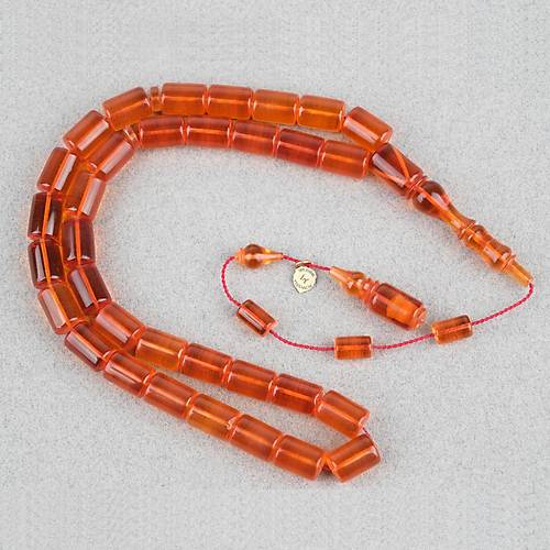 Ate� Kehribar Eski Heykel Objeden Kaps�l Kesim 8x12mm Tesbih