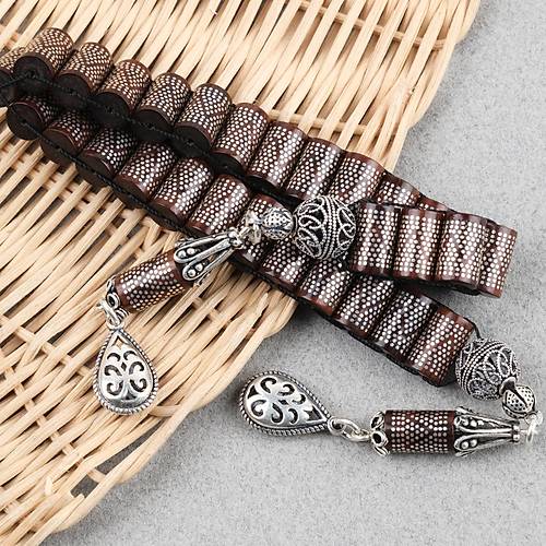 Kuka 925Ayar G�m�� �ak�m ve G�m�� P�sk�l 29lu  Zaza Kesme Kesim 6.5x11mm Tesbih