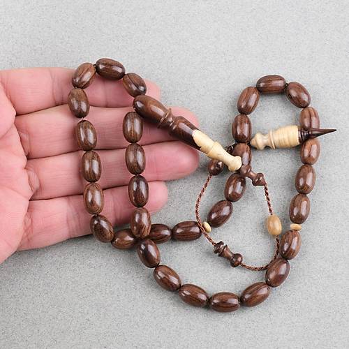 Cocus A�ac� Usta ��i �mzal� Bademi Kesim 9x13mm Tesbih