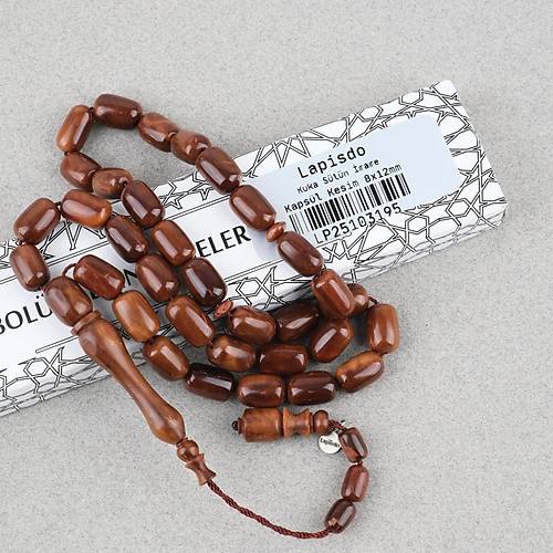Kuka Ger�ek Do�al Lapisdo �mzal� S�l�n �mame Kaps�l Kesim 8x12mm Tesbih
