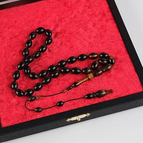 Kaplumbaa Kabuu (Baa) Beyzi Kesim 8x12mm Tesbih - Siyah