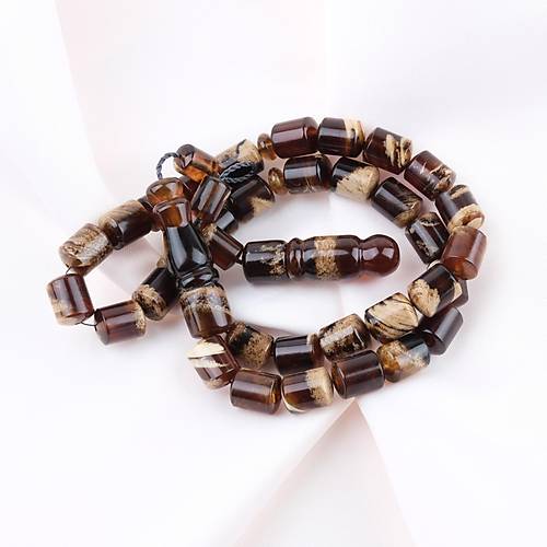 Sumatra Kaya Damla Kehribar Kapsl Kesim 11.5x15mm Tesbih