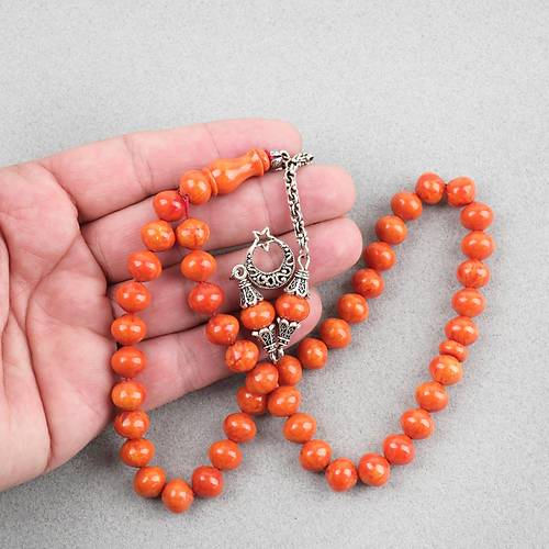 Skma Kehribar Alpaka Pskl Arabi 45lik Ulu Kre Kesim 9x10mm Tesbih