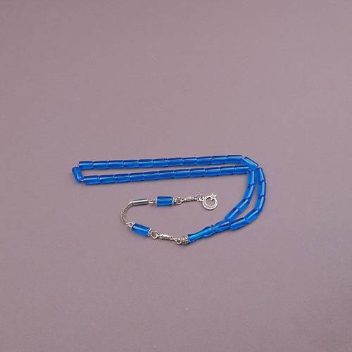 U�ak Cam� Kesme Kesim 6x10mm Tesbih Alpaka P�sk�ll� Petrol Mavisi