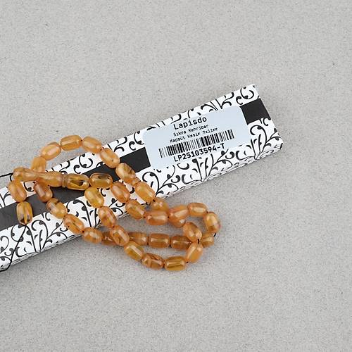 S�kma Kehribar Kaps�l Kesim 7x11mm Tesbih P�sk�ls�z Hardal