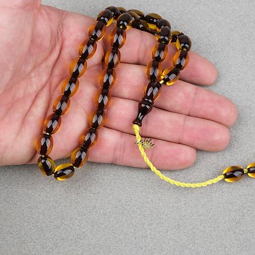 Omari Ate� Kehribar Beyzi Kesim Oturtma �mameli Sistemli 8.5x11mm Tesbih