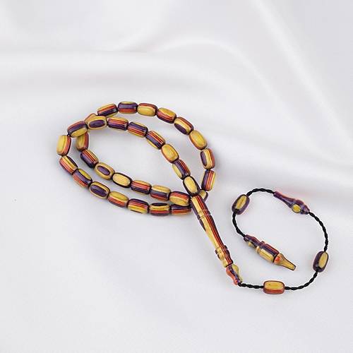 Kafur A�ac� Bilekboy Kaps�l Kesim 4.5x7.5mm Tesbih Sar�-Mor