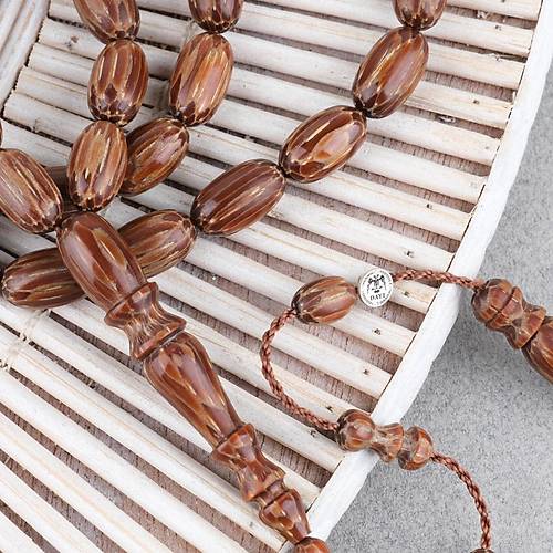 Vah�i Palmiye A�ac� Badem Kesim 7.5x13mm Tesbih