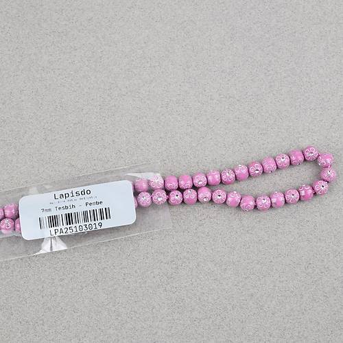 Hac Umre Hediyelik Ta�l� 99luk 7mm Tesbih - Pembe
