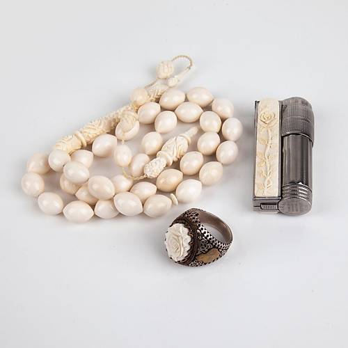 Fildii Set Beyzi Kesim 11x15mm Tesbih Yzk akmak Set