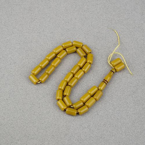 S�kma Kehribar Kaps�l Kesim 7x11.5mm Tesbih - Ya� Ye�ili  P�sk�ls�z