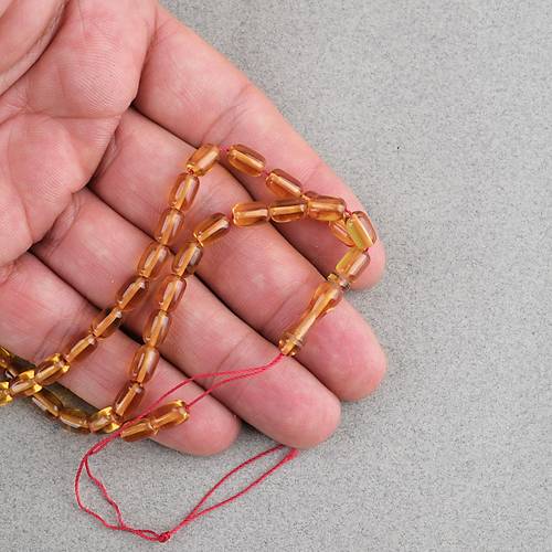 S�kma Kehribar Kaps�l Kesim Bilek Boy 5x8mm Tesbih P�sk�ls�z Sar�