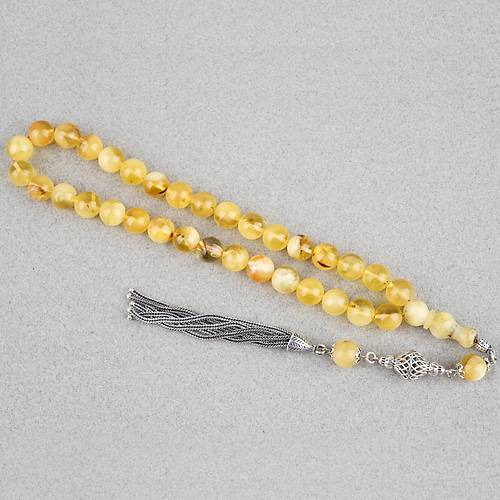 Kaya Damla Bilek Boy 925Ayar G�m�� P�sk�l K�re Kesim 9mm Tesbih