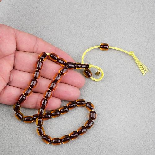 Omari Ate� Kehribar Kaps�l Kesim Oturtma �mameli Sistemli 7.5x10mm Tesbih