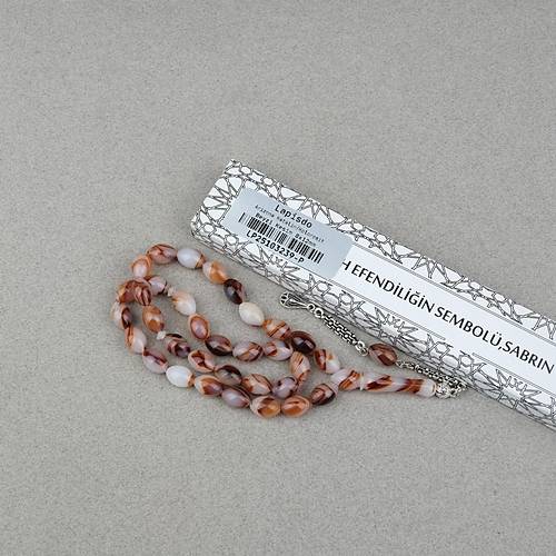 Arizona Katalin Alpaka P�sk�l Beyzi Kesim 8x12mm Tesbih- Kahverengi