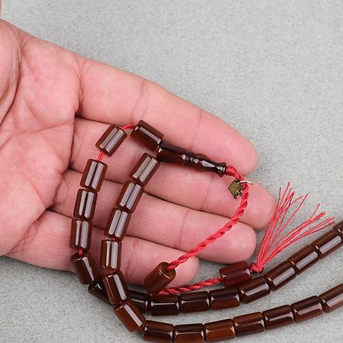 Omari S�kma Kehribar Yumu�ak Kesme Kesim Sistemli 7x10mm Tesbih