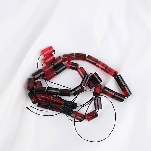 Ate� Kehribar Kesme Kesim 7x11mm Tesbih -Bordo