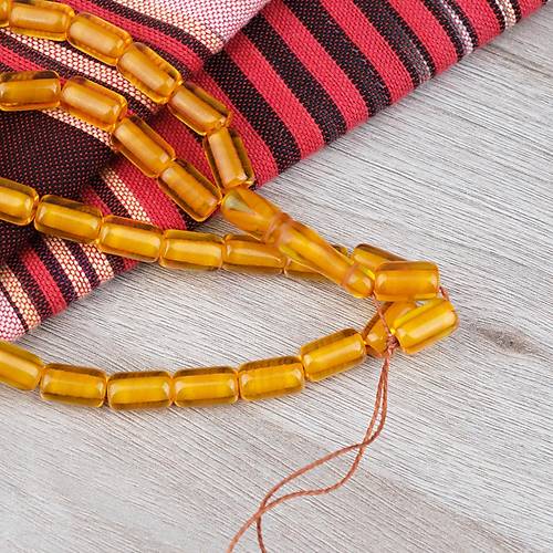 Ate� Kehribar Kaps�l Kesim 7x11mm- �effaf Sar� P�sk�ls�z