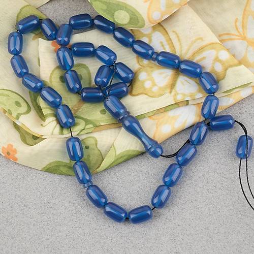 S�kma Kehribar Kaps�l Kesim 7x11mm Tesbih P�sk�ls�z Mavi