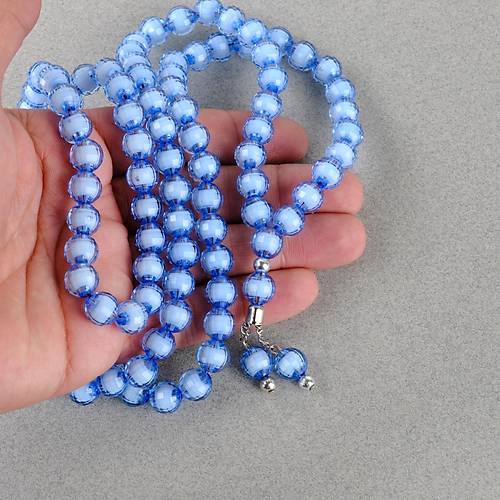Monomer 99luk K�re Kesim 9mm Namaz Tesbihi Mavi