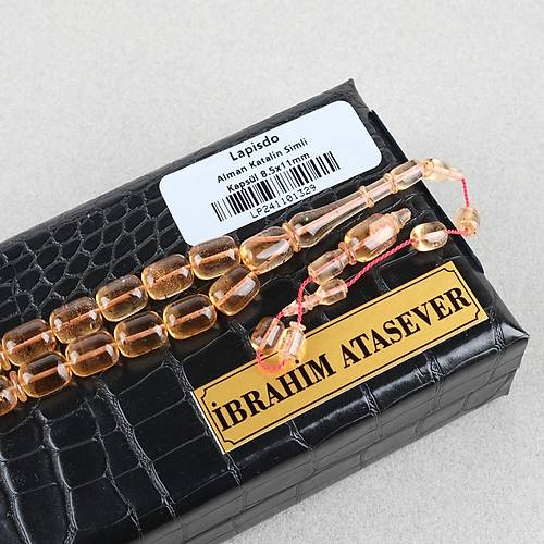 Alman Katalin Simli Usta i Kapsl Kesim 8.5x11mm Tesbih - effaf Simli