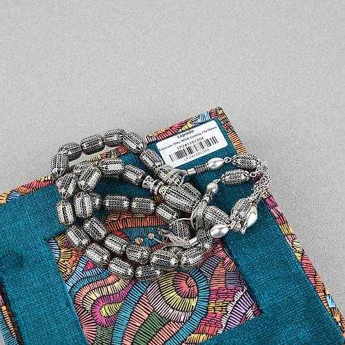 Erzurum Oltu 925Ayar Gm lemeli Nakka mame Kapsl Kesim 11x16mm Tesbih