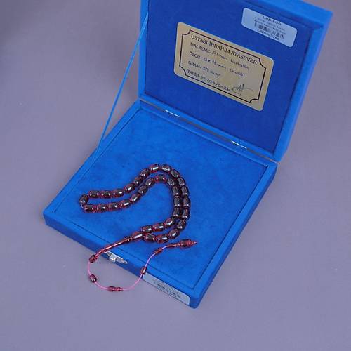 Alman Katalin Usta ��i �mzal� Kaps�l Kesim 9x11.5mm Tesbih - Bordo