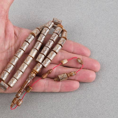 Kuka 925Ayar G�m�� �ak�ml� Kesme Kesim  8x11mm Tesbih