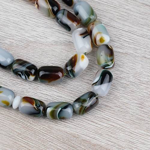 Arizona Katalin Alpaka P�sk�l Kaps�l Kesim 8x12mm Tesbih- Ye�il Beyaz