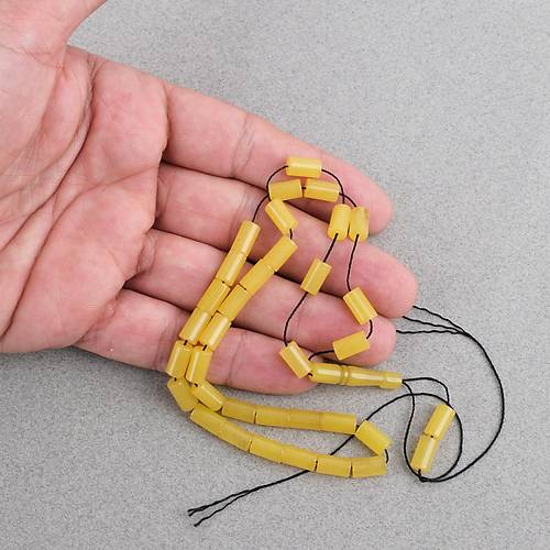 S�kma Kehribar Bilek Boy Kesme Kesim 5x9mm Tesbih -Sar�