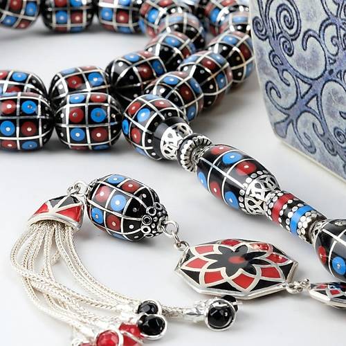 Erzurum Oltu 925Ayar Gm lemeli Nakka mame Gm Pskl Kapsl Kesim 13x15mm Tesbih