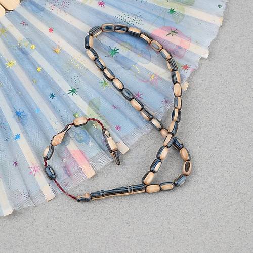 Kafur A�ac� Bilekboy Kaps�l Kesim 4.5x7.5mm Tesbih Bej-Ye�il