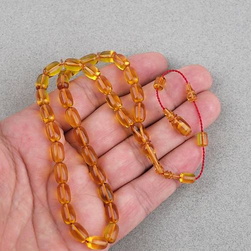 Zar Kehribar Bilek Boy Kapsl Kesim 6x9.5mm Tesbih