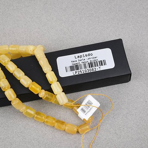 Kaya Damla Kehribar -Balt�k Kaps�l Kesim 8x10mm Tesbih